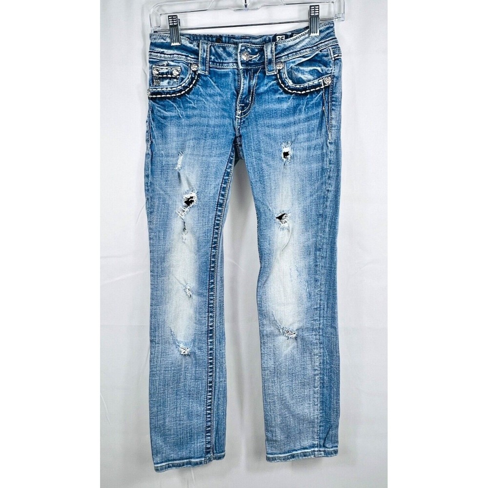 Miss Me Jeans Womens Size 25 JE5152P12 Capri Cropped Embellished